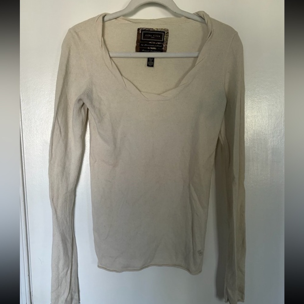 Abercrombie & Fitch Ezra Fitch Cream Cashmere Sweater L